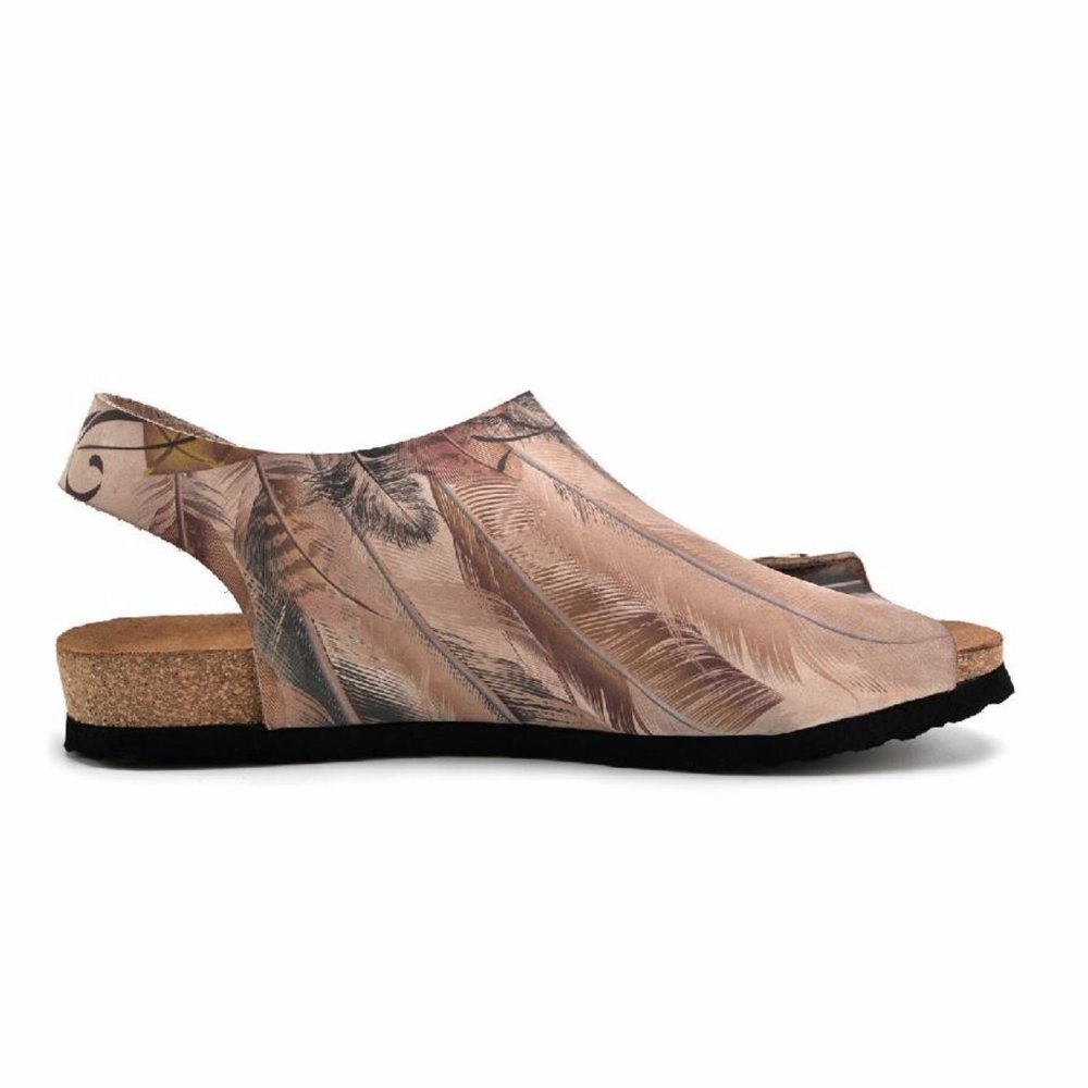 Goby Shoes - Genuine Leather Floral Strap Sandals - Picture 4 of 9
